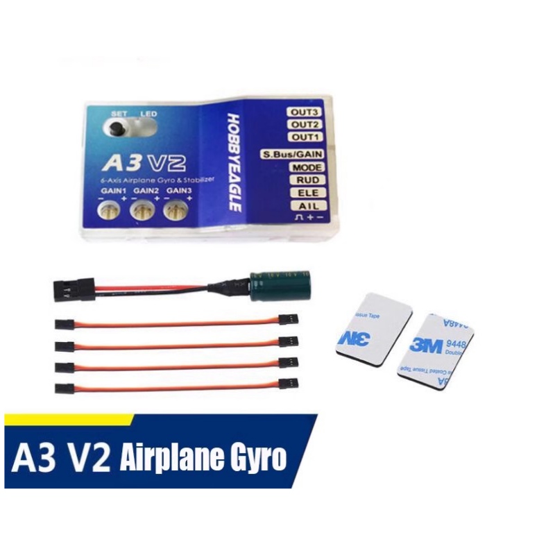 Rc Helicopter Gyro - A3 V2 Flugcontroller-Stabilisator mit 3-Achsen-Gyroskop für